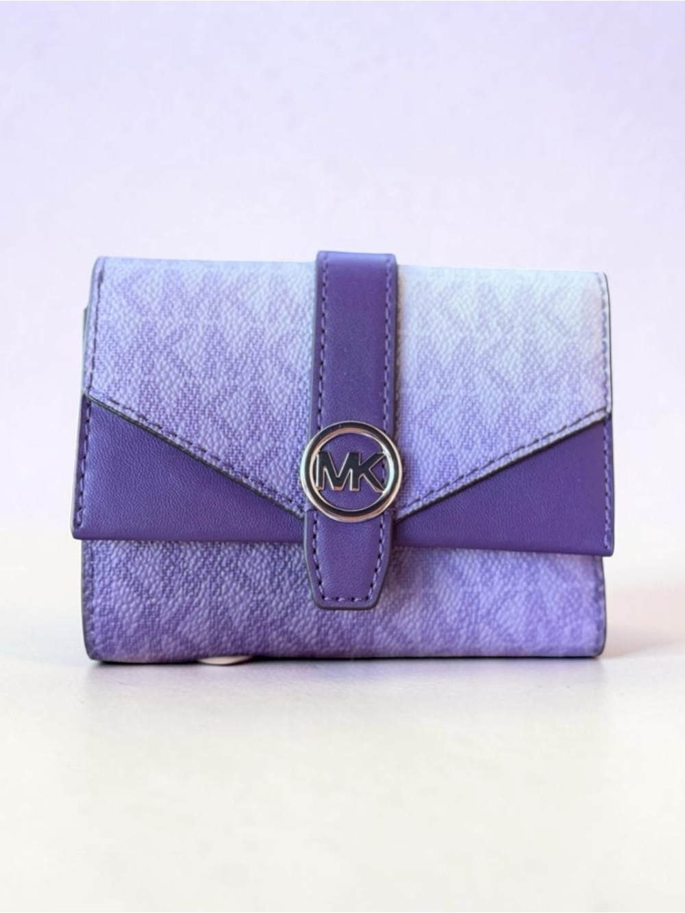 Michael Kors Lavender and Violet Leather Trifold Wallet